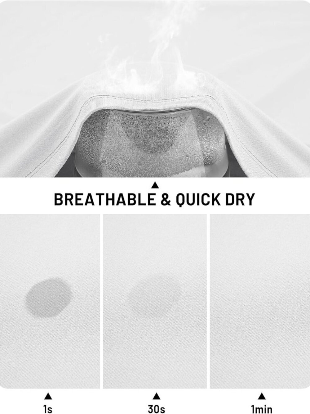 Men’s 04 White Quick-Dry Workout T-Shirt – Athletic Running Sun Protection - Picture 4 of 6